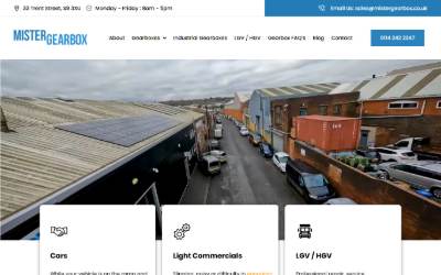 Top of the website for Mister Gearbox Ltd