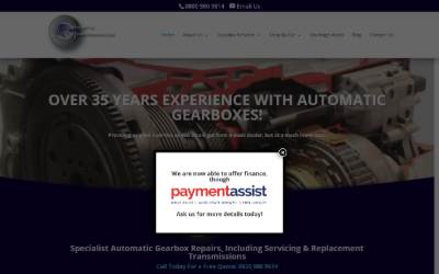 Top of the website for Automatic Transmissions (Huddersfield) Ltd