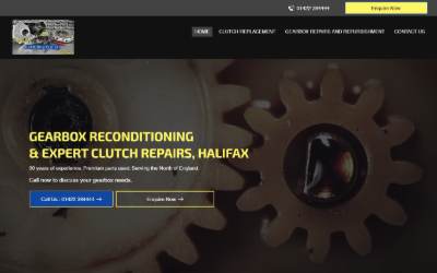 Top of the website for Halifax Gearbox N Clutch Center Ltd