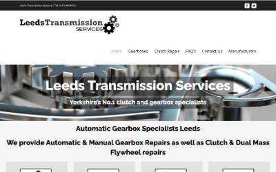 Top of the website for Leeds Transmission Services