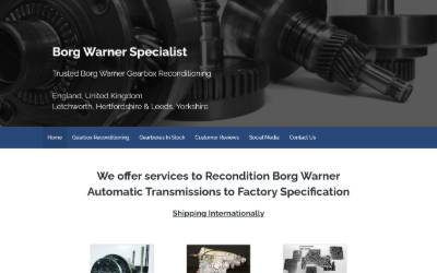 Top of the website for Borg Warner Specialist