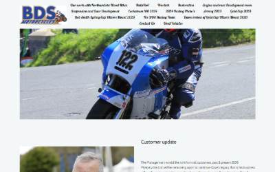 Top of the website for BDS Motorcycles Ltd