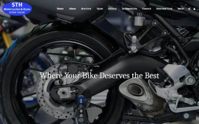 Top of the website for STH Motorcycles & Dyno