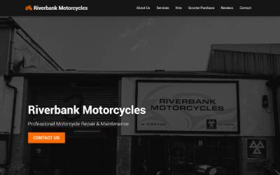 Top of the website for Riverbank Motorcycles