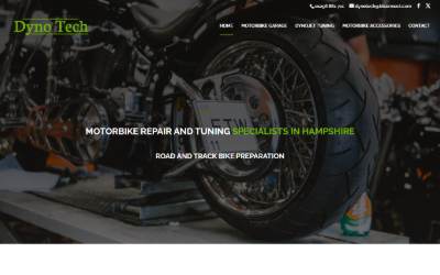 Top of the website for Dynotech