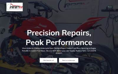 Top of the website for Road and Race Performance Meriden Ltd