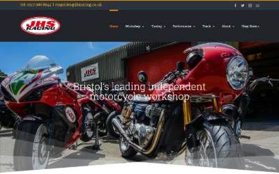 Top of the website for JHS Racing