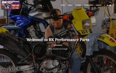 Top of the website for RK Performance Parts