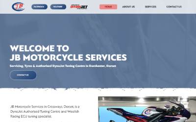 Top of the website for JB Motorcycle Services
