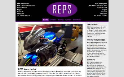 Top of the website for REPS Motorcycles
