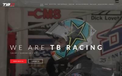 Top of the website for TB Racing