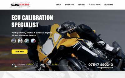 Top of the website for CJS Racing