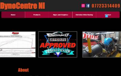 Top of the website for Dynocentre NI