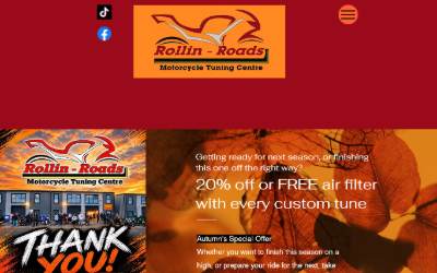Top of the website for Rollin-Roads