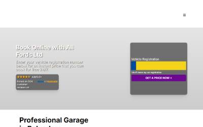 Website preview for ALL FORDS LTD