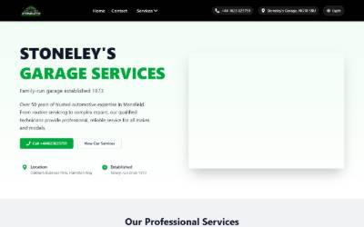 Website preview for Stoneleys Garage Services