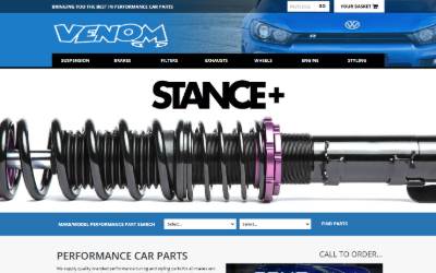 Website preview for Venom Motorsport - Hardware only dealer
