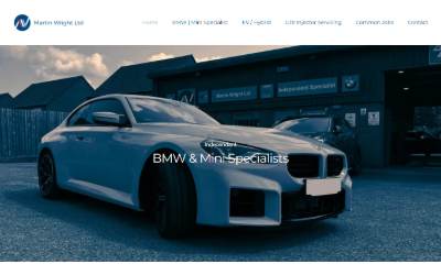 Top of the website for Martin Wright Ltd