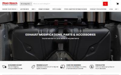 Top of the website for Mod-Stock Exhaust Modifications Ltd