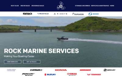 Top of the website for Rock Marine Services