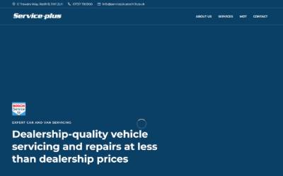 Top of the website for Service Plus Ltd