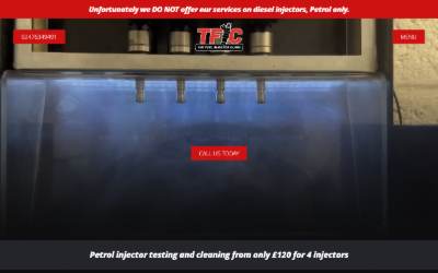 Top of the website for The Fuel Injector Clinic