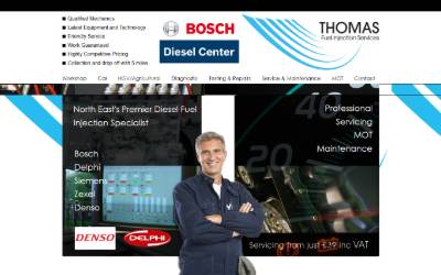 Website preview for Thomas Fuel Injection Services N/E Ltd