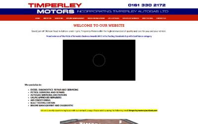 Website preview for Timperley Motors