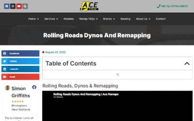 Website preview for Ace Remaps