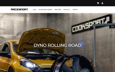 Top of the website for Racesport