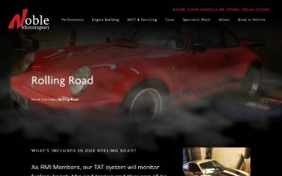 Top of the website for Noble Motor Services