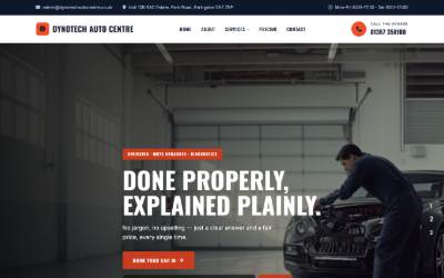 Website preview for Dynotech Autocentre