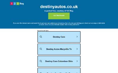 Website preview for Destiny Autos