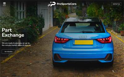 Website preview for Pro Sports Cars Hull