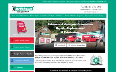 Website preview for Mr Exhaust