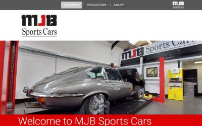 Website preview for MJB Sports Cars