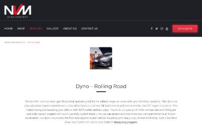 Website preview for NV Motorsport