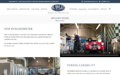 Website preview for Rawles Motorsport Austin Healey Specialists