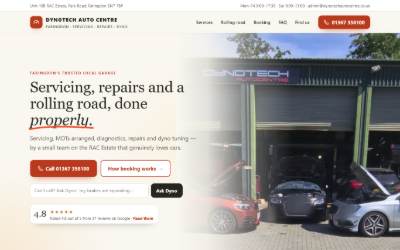 Website preview for Dynotech Autocentre