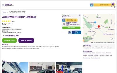 Website preview for Autoworkshop
