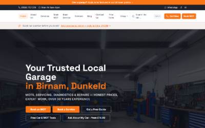 Website preview for Bob's Mechanical Repairs