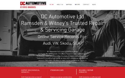 Website preview for DC Automotive Ltd