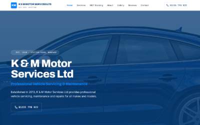 Website preview for K & M Motor Services