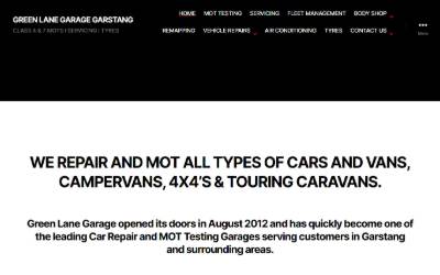 Website preview for Green Lane Garage
