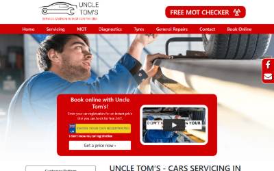 Website preview for Uncle Tom's Service Station Ltd