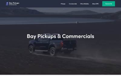 Website preview for Bay Pickups & Commercials