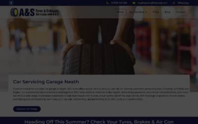 Website preview for A & S Tyres