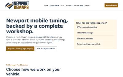 Website preview for Newport Remaps