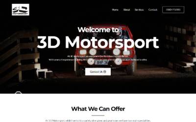 Website preview for 3D Motorsport Ltd