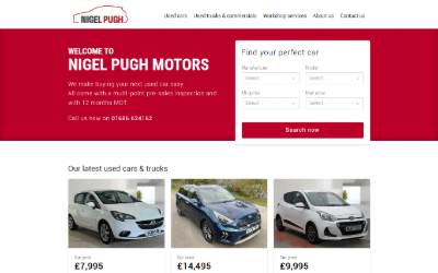Website preview for Nigel Pugh Motors